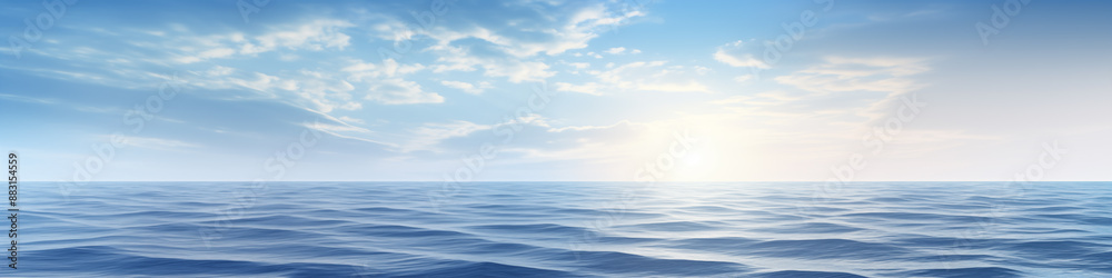 Fototapeta premium Wide panoramic photo of the ocean . Sea and blue sky