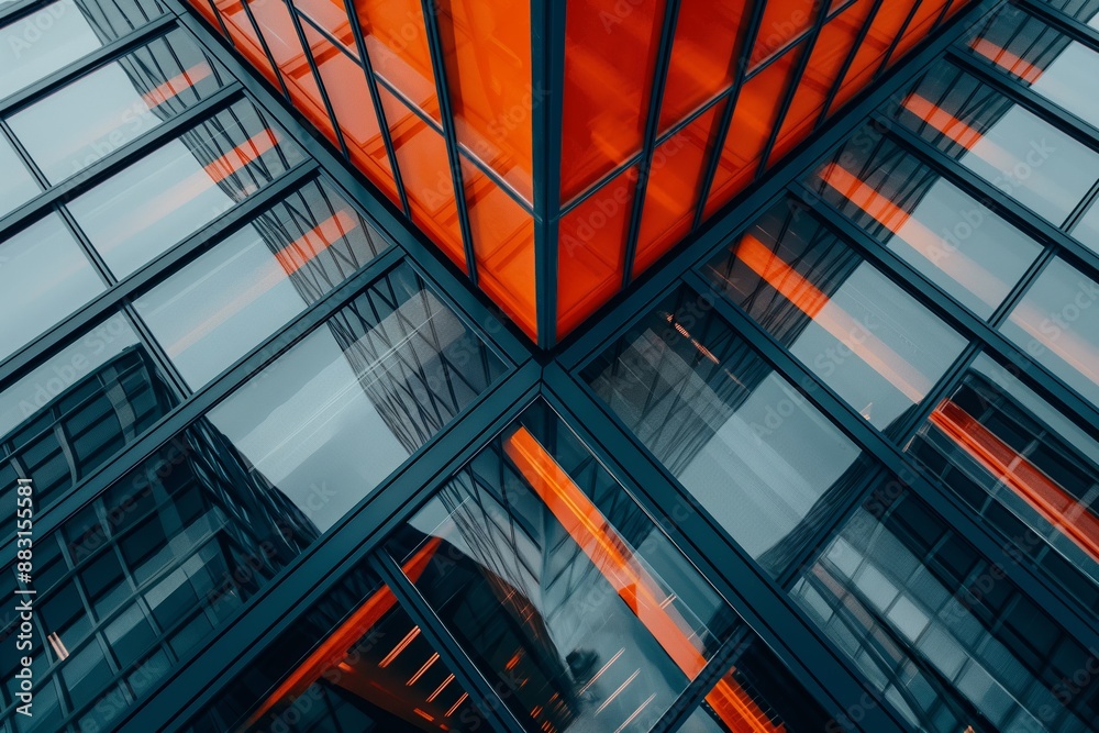 Abstract Architecture with Orange Glass Abstract Architecture with Orange Glass