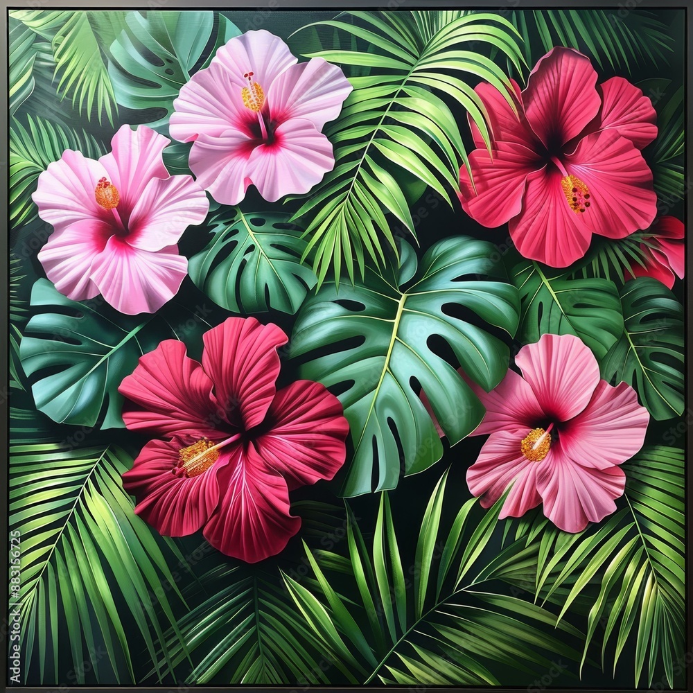 Vibrant Tropical Flower Painting Vibrant Tropical Flower Painting