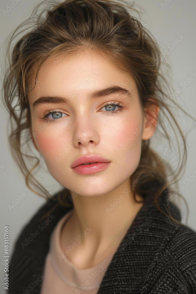28 A chic model with a perfect eyebrow arch, solid background, studio lighting, 28 A chic model with a perfect eyebrow arch, solid background, studio lighting,