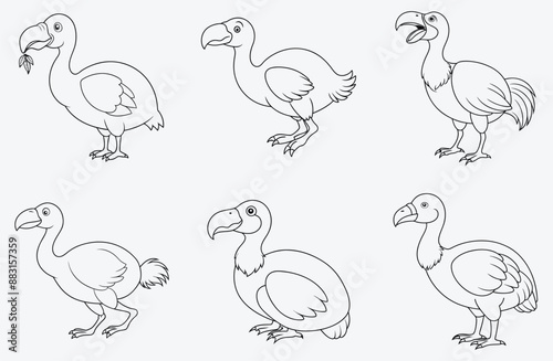 Majestic Dodo Line Art Collection