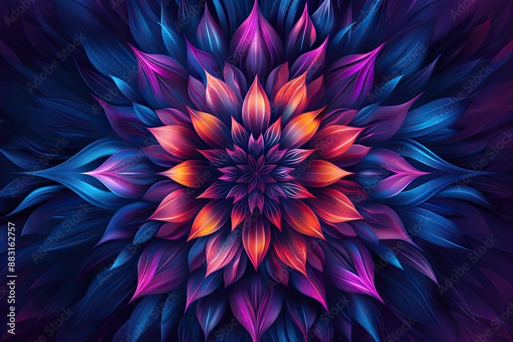 Obraz premium Majestic Mandala Intricate Symmetrical Patterns