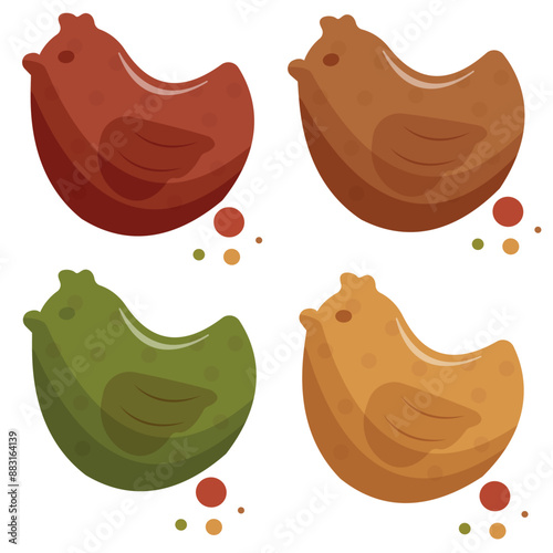 dry cat food pellets in the shape of chicken, which means it is a food with the taste of chicken, for a variety of design, printing or packaging