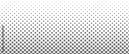 Blended  black arrow on white for pattern and background, Halftone effect.