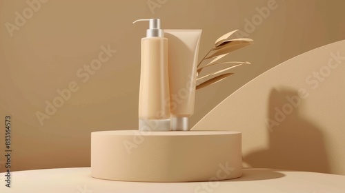 Wallpaper Mural cream jar cosmetics podium presentation mockup Torontodigital.ca