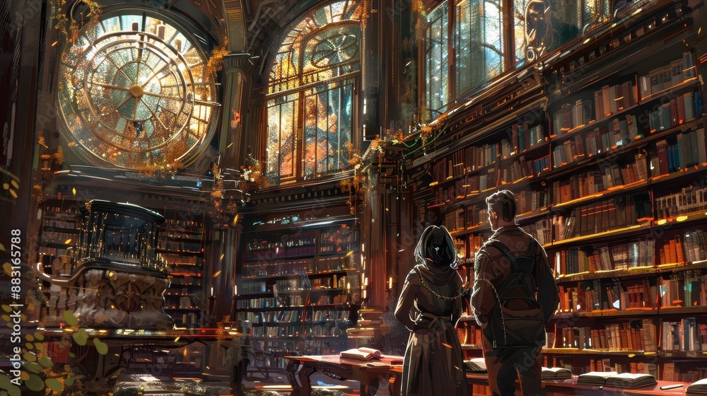 Teacher providing one-on-one guidance to a student in a cozy library, Vintage, Warm Colors, Digital Painting Teacher providing one-on-one guidance to a student in a cozy library, Vintage, Warm Colors, Digital Painting