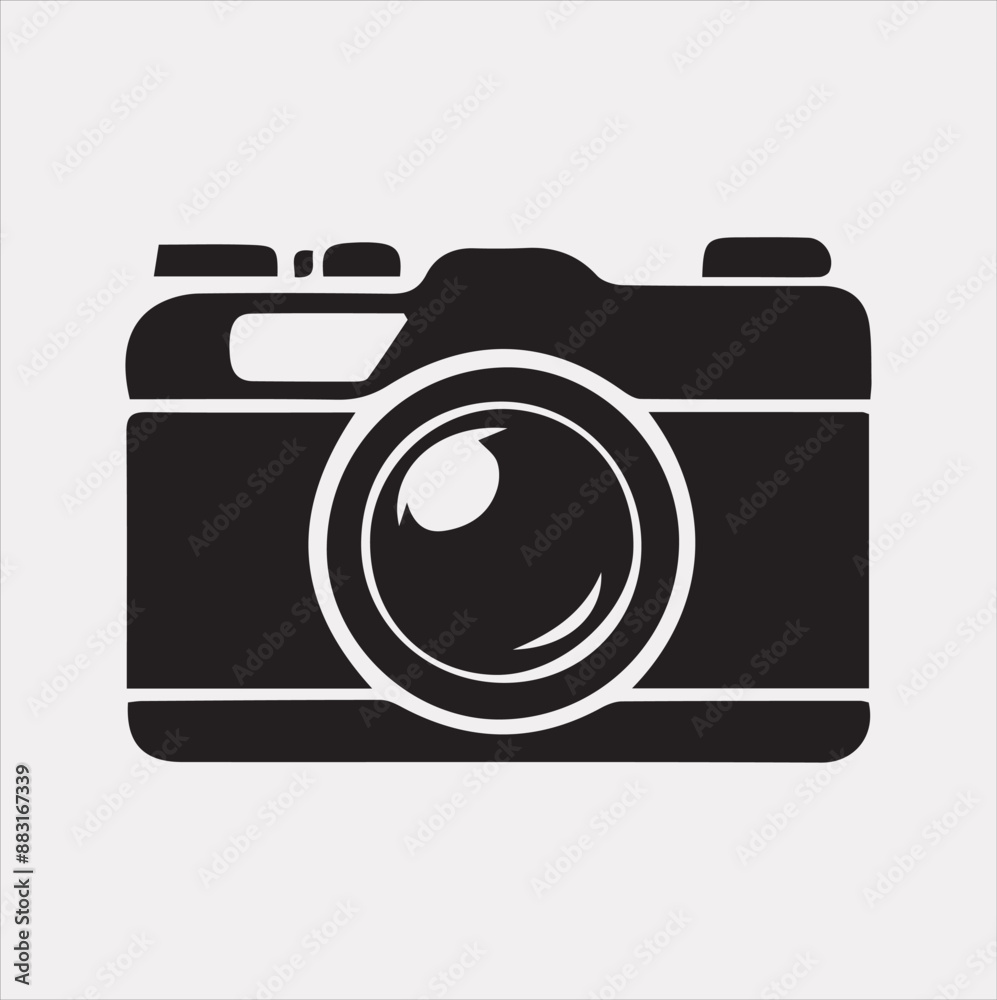 Camera silhouette vector on a white background Camera silhouette vector on a white background