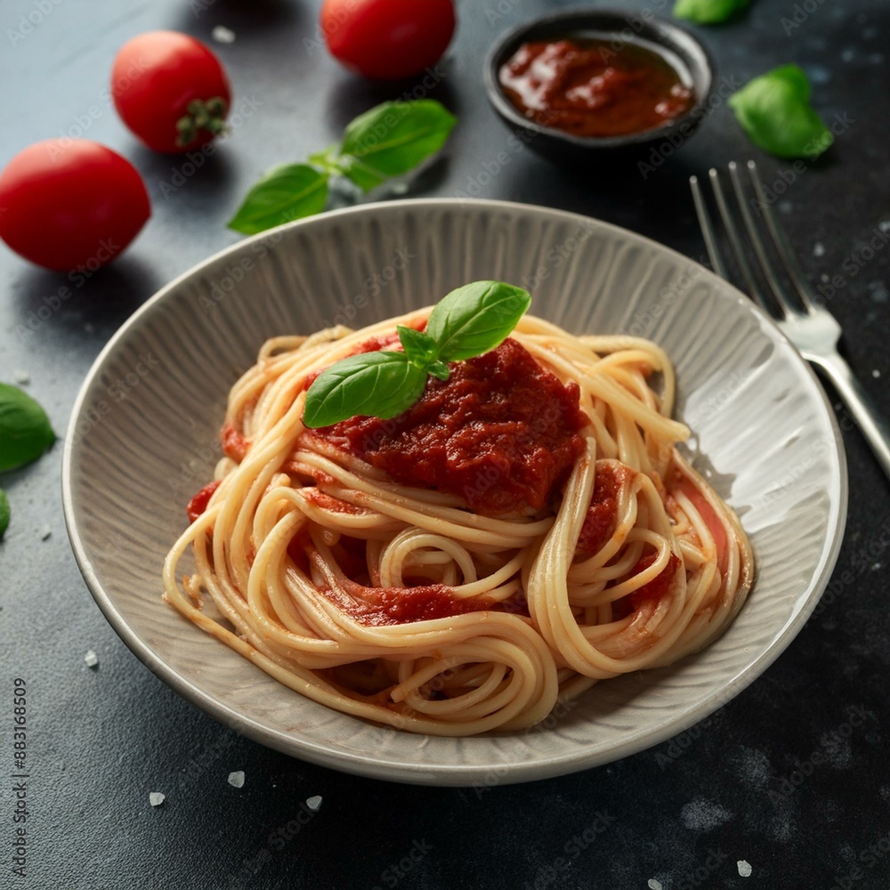 spaghetti al pomodoro pasta food, AI generated spaghetti al pomodoro pasta food, AI generated