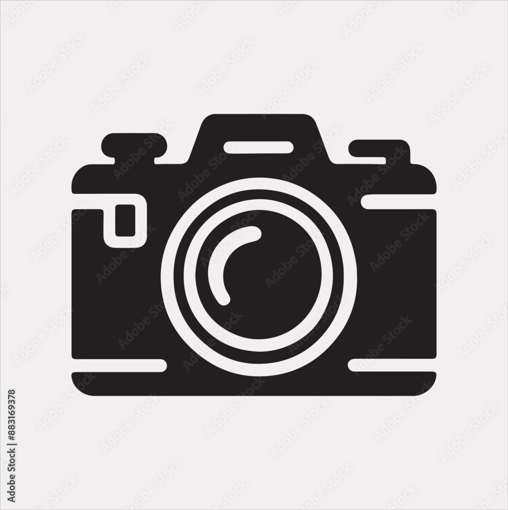 Camera silhouette vector on a white background Camera silhouette vector on a white background