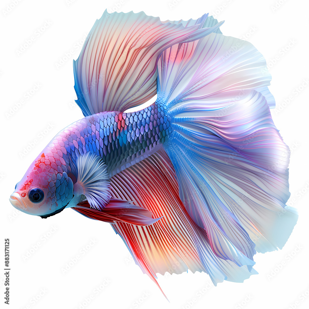 Fototapeta premium 3D fighting fish in white background vector image