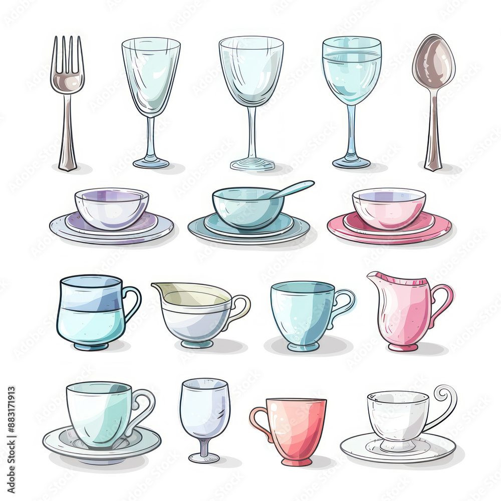 Sketch kitchen tools cooking utensils hand drawn vector image Sketch kitchen tools cooking utensils hand drawn vector image