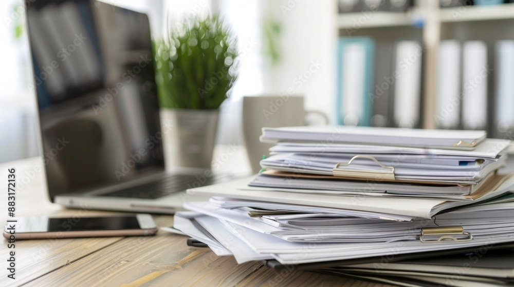 Stack of Papers on a Desk. Stack of Papers on a Desk.