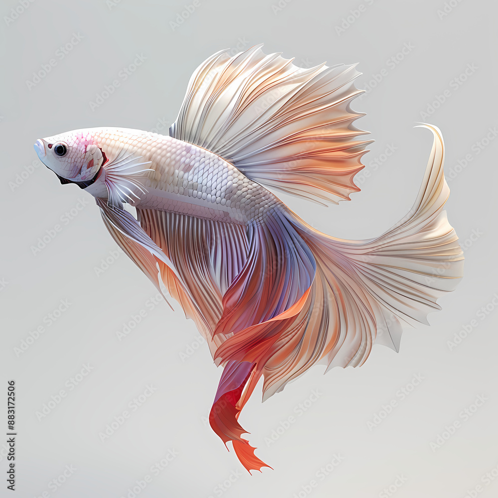 3D fighting fish in white background vector image 3D fighting fish in white background vector image