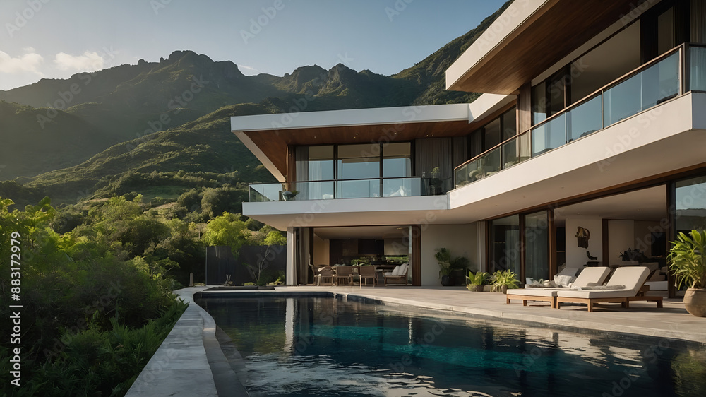 Fototapeta premium High-Resolution Image of a House with Breathtaking View