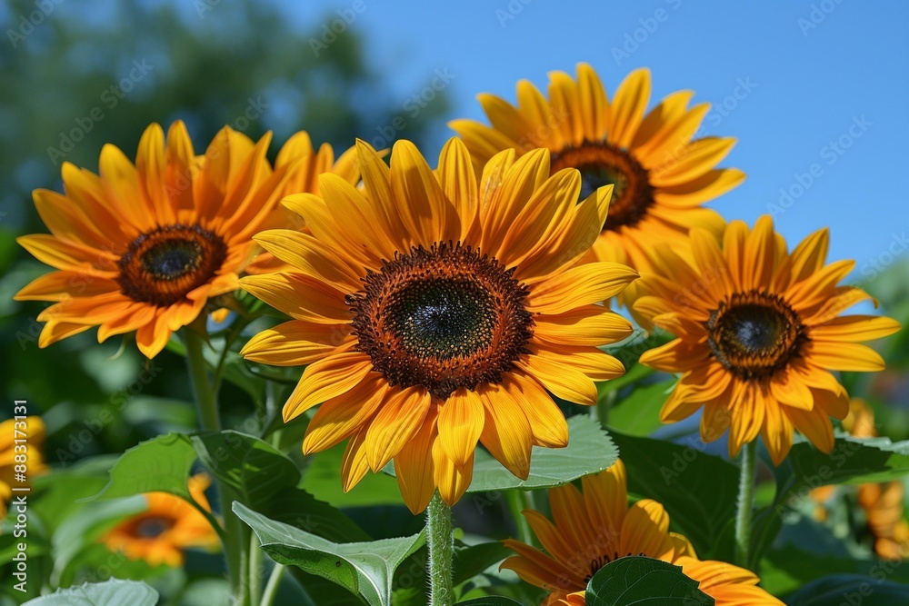 Fototapeta premium Sunflowers in Full Bloom