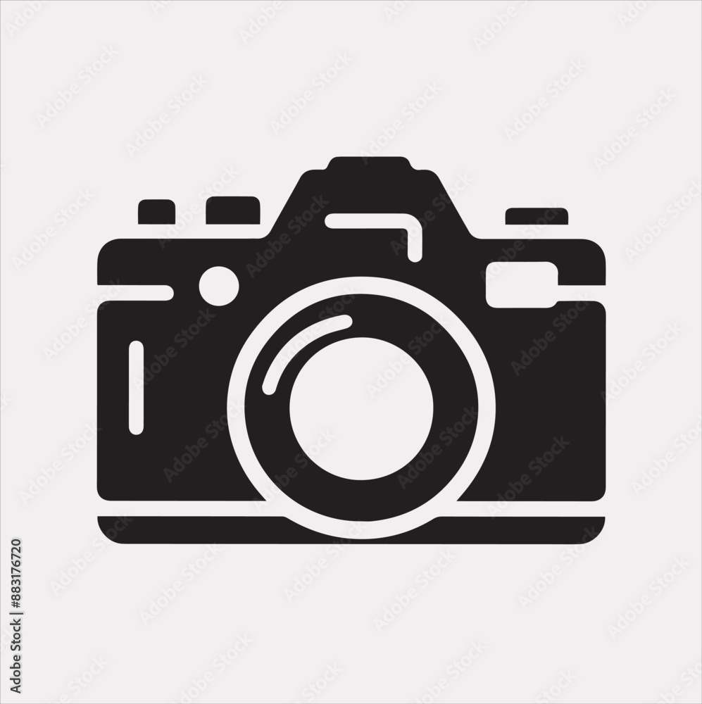 Camera silhouette vector on a white background Camera silhouette vector on a white background