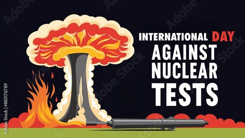 Illustration of a nuclear explosion with 