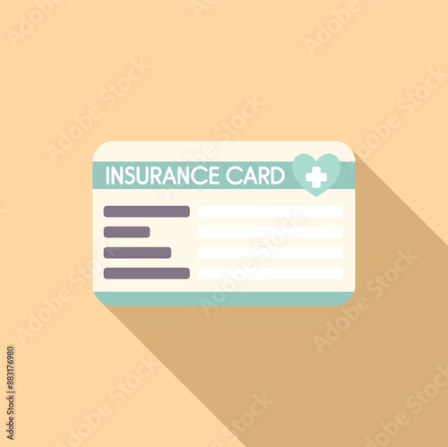 Simple representation of an insurance card, symbolizing health and medical coverage