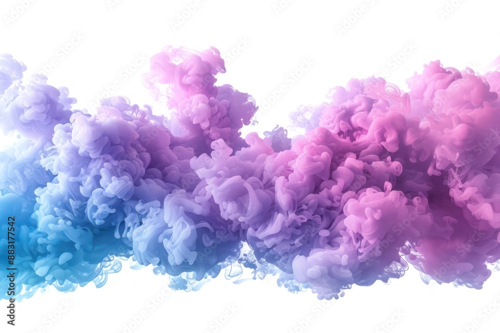 Naklejka premium Abstract Blue And Pink Ink Cloud Swirling In Water