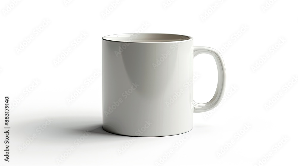 Fototapeta premium White Mug Mockup Isolated on White Background.