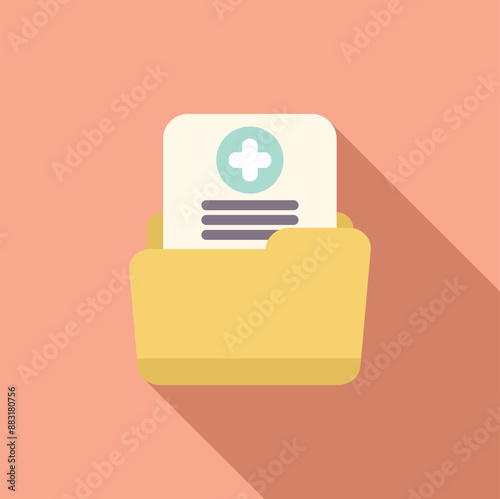 Medical record is being stored in a file folder, symbolizing organized healthcare information