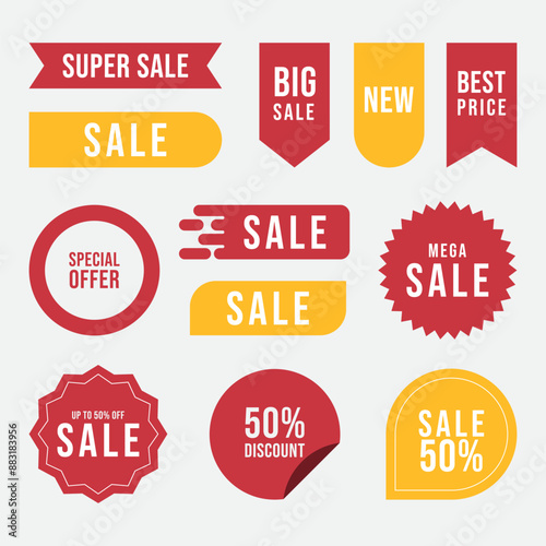 Sale - creative banner set vector illustration.concept discount promotion layout on white background