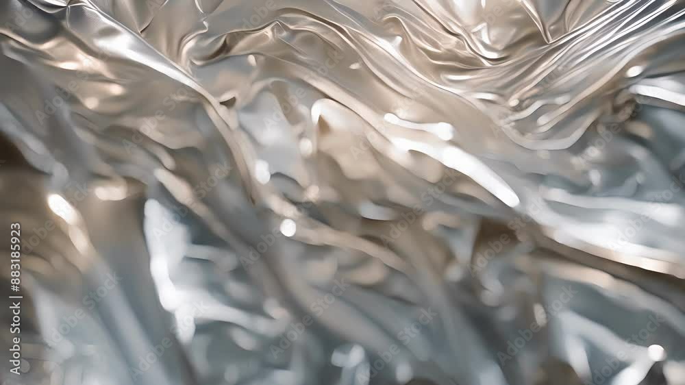 A silvery fabric resembling liquid metal as it dances and spins with the grace and energy of the dancer. A silvery fabric resembling liquid metal as it dances and spins with the grace and energy of the dancer.