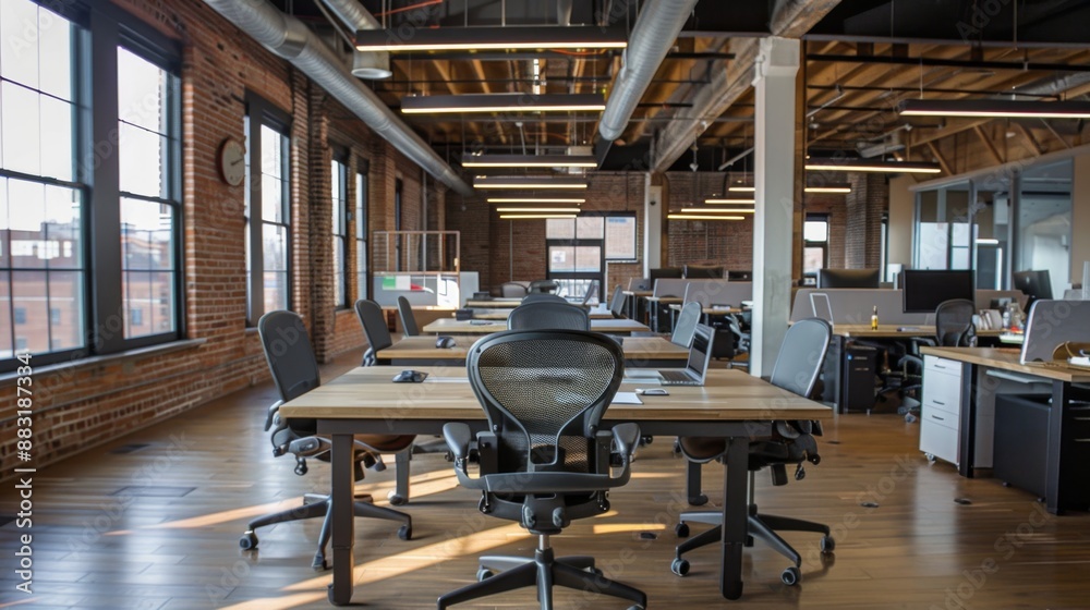 Empty Office Workspace with Natural Light Empty Office Workspace with Natural Light