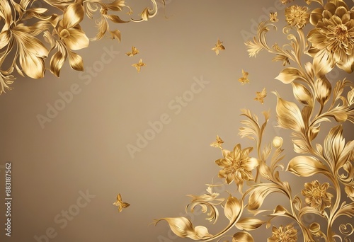 Wallpaper Mural wallpaper gold background floral flower pattern golden tapestry Torontodigital.ca
