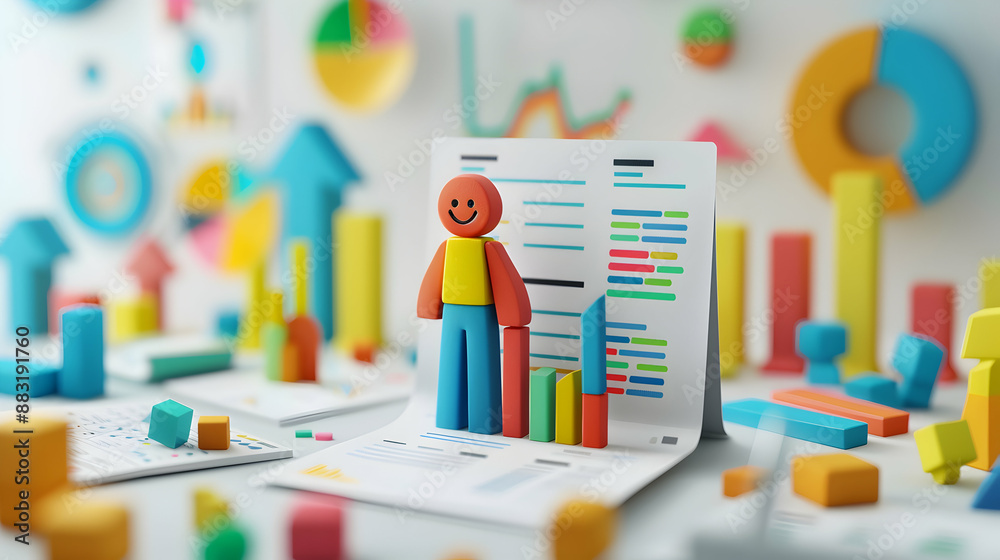 3D Flat Icon of HR Manager with Resume and Growth Chart Concept Reviewing Resume and Analyzing Growth Chart on Whimsical Background for Recruitment and Business Growth 3D Flat Icon of HR Manager with Resume and Growth Chart Concept Reviewing Resume and Analyzing Growth Chart on Whimsical Background for Recruitment and Business Growth