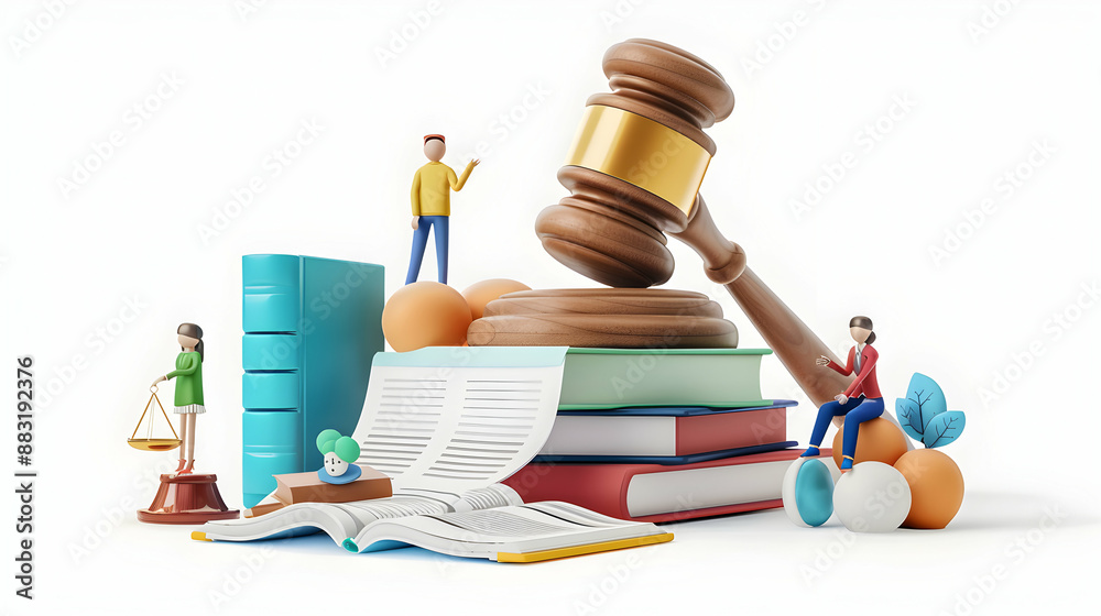 3D Flat Icon of Legal Team with Documents and Gavel Concept for Legal Expertise and Business Teamwork on Dreamy Background Isolated White Background 3D Flat Icon of Legal Team with Documents and Gavel Concept for Legal Expertise and Business Teamwork on Dreamy Background Isolated White Background