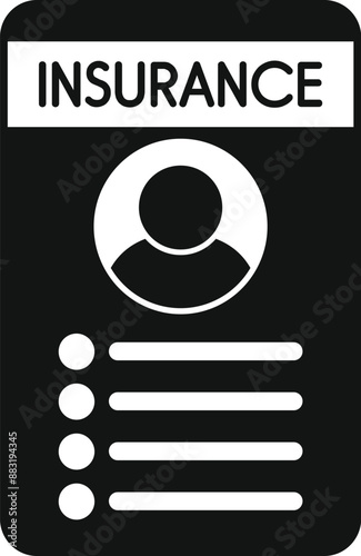 Black and white insurance card with the policyholder's information, representing healthcare coverage and medical expenses