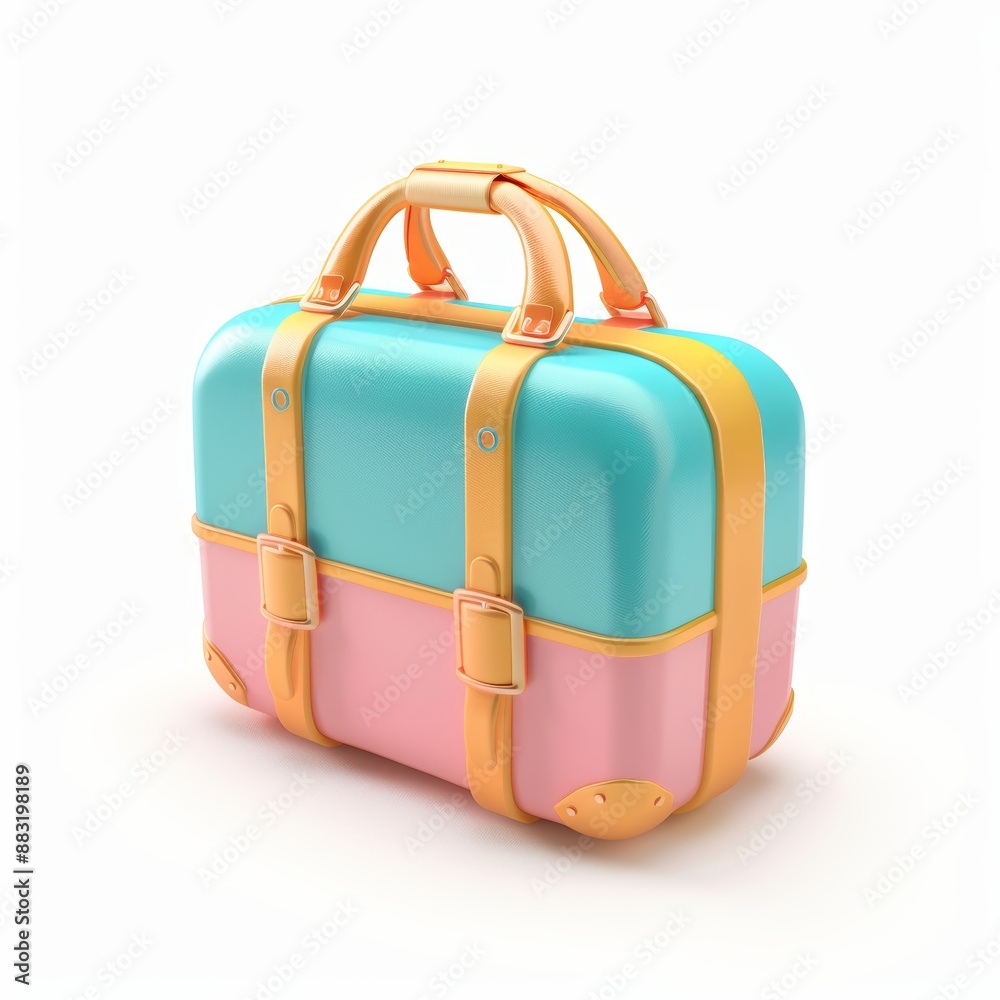 Vibrant Travel Accessory on White Background Generative AI Vibrant Travel Accessory on White Background Generative AI