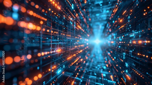 Wallpaper Mural Futuristic Digital Background for Tech and AI Concepts Generative AI Torontodigital.ca