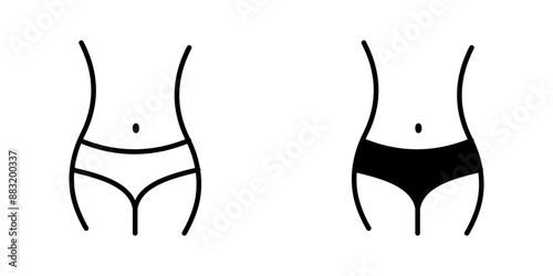 Women Waist  set User Icon Symbol isolated white background. vector illustration. color editable.