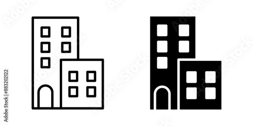 Building Icon. Symbol isolated white background. vector illustration. color editable.d white background. vector illustration. color editable.