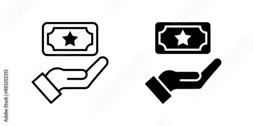 Cash bonus Icon set. Symbol isolated white background. vector illustration. color editable.