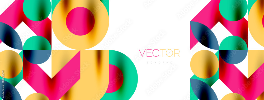 Metal color circles with shadows and other geometric elements composition for wallpaper, banner, background or landing Metal color circles with shadows and other geometric elements composition for wallpaper, banner, background or landing