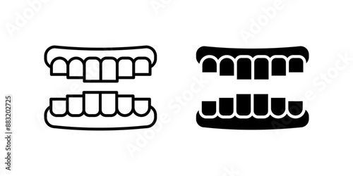 Collection of tooth set User Icon Symbol isolated white background. vector illustration. color editable.