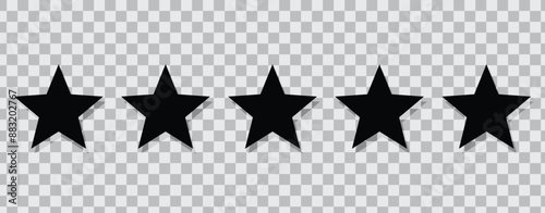 Five stars customer product rating review flat icon for apps and websites.eps10 vector