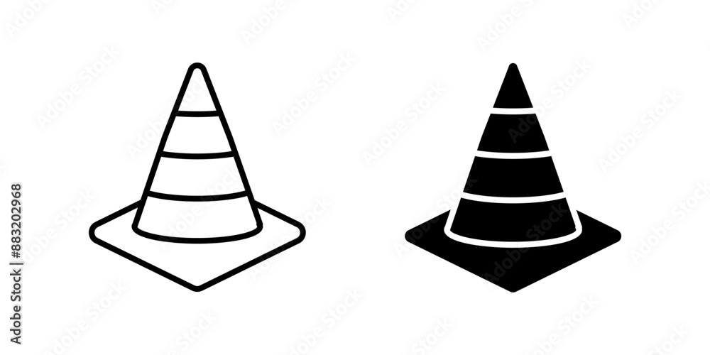 Cone Icon set. Symbol isolated white background. vector illustration. color editable. Cone Icon set. Symbol isolated white background. vector illustration. color editable.