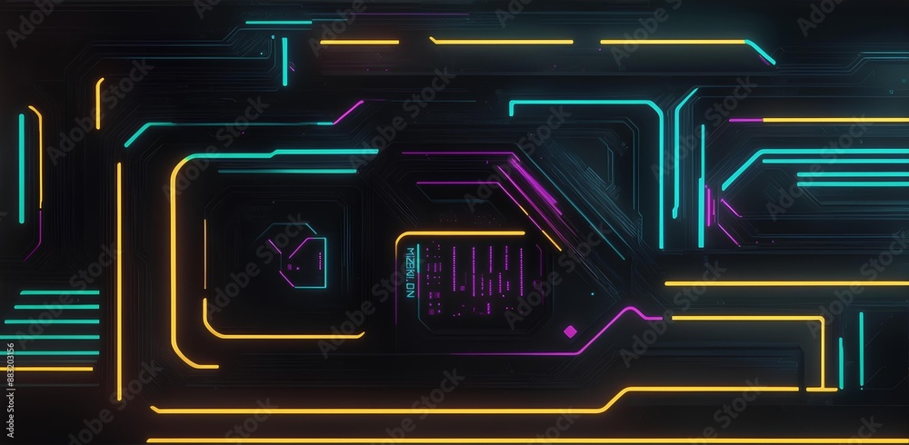Futuristic Neon Contours on Sleek Surfaces: A Vivid Interplay of Light and Technology Futuristic Neon Contours on Sleek Surfaces: A Vivid Interplay of Light and Technology