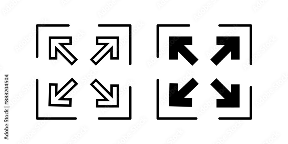 Expand 1 Icon. Symbol isolated white background. vector illustration. color editable.d white background. vector illustration. color editable. Expand 1 Icon. Symbol isolated white background. vector illustration. color editable.d white background. vector illustration. color editable.
