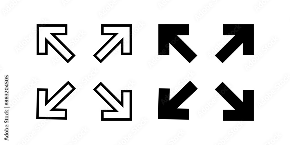 Expand 2 Icon. Symbol isolated white background. vector illustration. color editable.d white background. vector illustration. color editable. Expand 2 Icon. Symbol isolated white background. vector illustration. color editable.d white background. vector illustration. color editable.