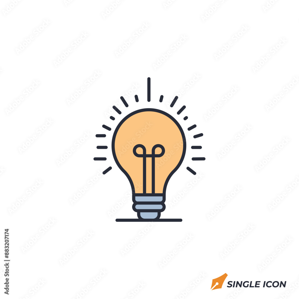 Lightbulb icon vector illustration. Lightbulb symbol isolated on white background.