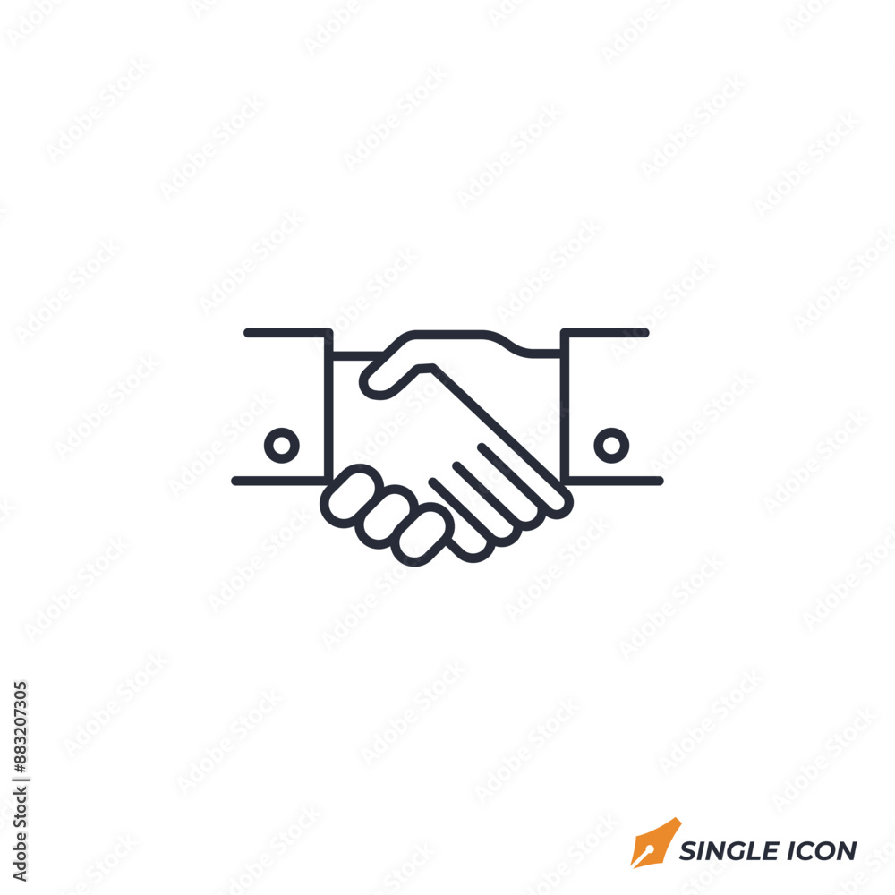 Handshake icon vector illustration. Handshake symbol isolated on white background. Handshake icon vector illustration. Handshake symbol isolated on white background.
