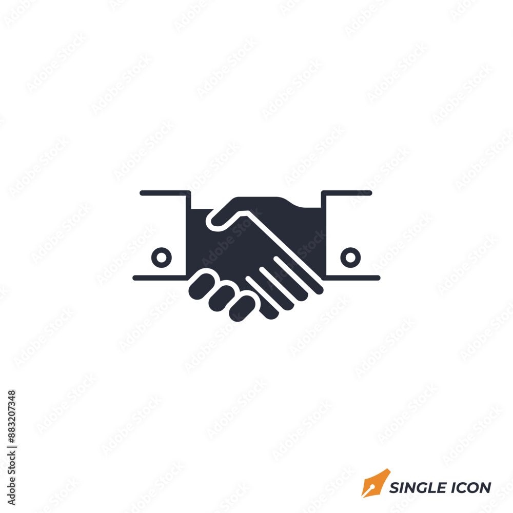 Handshake icon vector illustration. Handshake symbol isolated on white background. Handshake icon vector illustration. Handshake symbol isolated on white background.