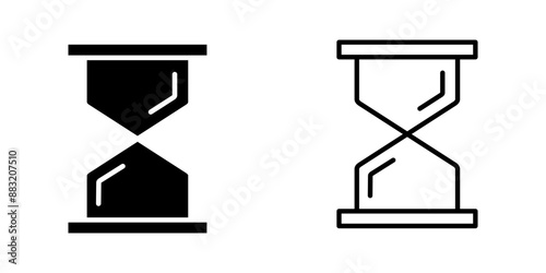 Hourglass set Icon Symbol isolated white background. vector illustration. color editable.