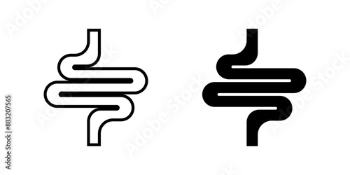 Intestines set User Icon Symbol isolated white background. vector illustration. color editable.