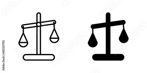 justice Icon Symbol isolated white background. vector illustration. color editable.mpan